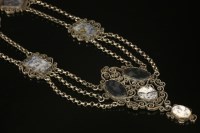 Lot 26 - An antique silver gilt specimen agate swag or festoon necklace