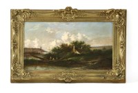 Lot 441 - Circle of Edwin Henry Boddington (1836-1905)
A RIVER LANDSCAPE WITH FIGURES IN A BOAT BY A COTTAGE
Oil on canvas
30 x 60cm