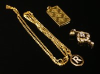 Lot 39 - A high carat gold diamond pendant