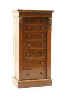 Lot 628 - A Victorian mahogany wellington chest of seven graduated drawers