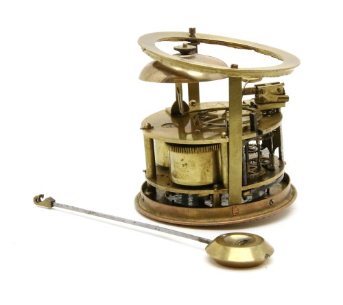 Lot 156 - A French brass clock drum movement