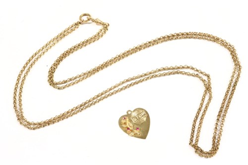Lot 11 - An American gold heart shaped pendant