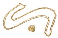 Lot 11A - An American gold heart shaped pendant