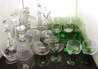 Lot 324 - A collection of various decanters and a suite of various wine goblets