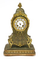 Lot 1018 - A French boullework mantel clock