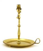 Lot 973 - An Arts and Crafts brass table lamp