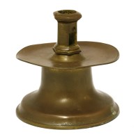 Lot 847 - A gilt bronze trumpet-based candle holder