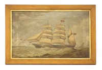 Lot 485 - A 19th century English School 
Clipper in full sail
Oil on canvas