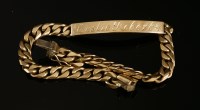 Lot 38 - A 9ct gold flat filed curb link identity bracelet