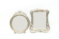 Lot 122 - An early 20th century silver framed circular easel mirror