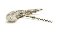 Lot 127 - A silver mounted boar tusk corkscrew