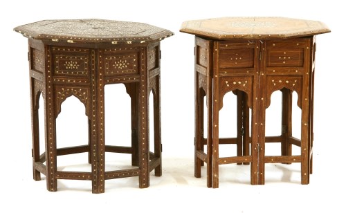 Lot 537 - Two Indian folding tea tables