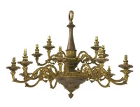 Lot 1001 - A Regency-style bronze and gilt sixteen-light electrolier