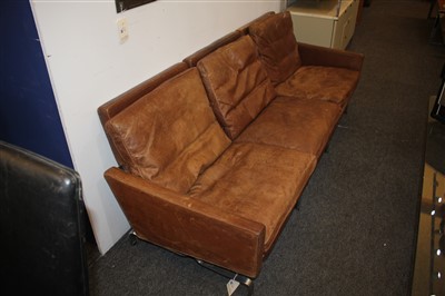 Lot 271 - A PK31/3 leather sofa