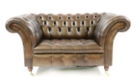 Lot 603 - A Chesterfield type leather two seat settee
