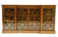 Lot 506 - An Edwardian mahogany cross banded breakfront dwarf bookcase