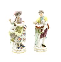 Lot 167 - A pair of late 19th century to early 20th century Meissen porcelain figure