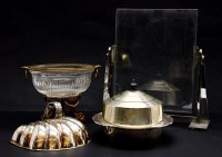 Lot 367 - An Art Deco silver plated muffin dish and similar tureen