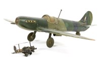 Lot 205 - A shed built scratch model of an RAF Hurricane fighter