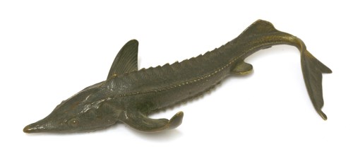 Lot 183 - An animalier bronze of a sturgeon