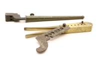 Lot 175 - Militaria: a WWI bayonet and cover and a bronze and iron shot mould