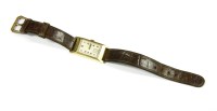 Lot 53 - A gentlemen's Art Deco gold mechanical strap watch
