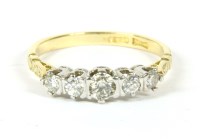 Lot 12 - A gold five stone diamond ring