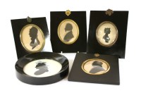 Lot 94 - A collection of four 19th century silhouettes and one other