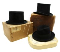 Lot 335 - Two top hats and a trilby