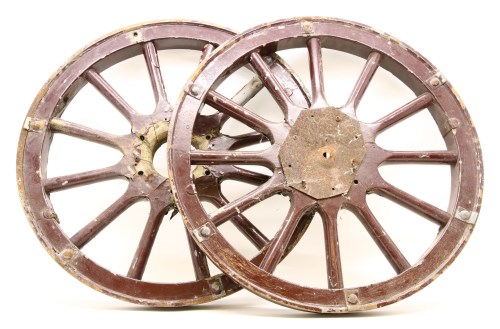 Lot 2 - Firestone 34 x 4 1/2 12-spoke wooden artillery wheels