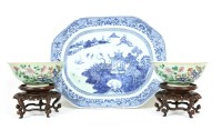 Lot 297A - An export Chinese blue and white porcelain meat plate