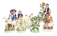 Lot 269A - Seven Victorian Staffordshire figures