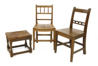 Lot 694 - Four 19th century East Anglian elm and beechwood single dining chairs