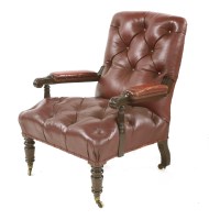 Lot 658 - A Victorian mahogany open arm chair