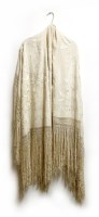 Lot 463A - A 19th century cream silk piano shawl