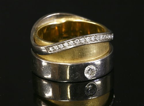 Lot 368 - A yellow and white gold, diamond set Patricia ring by Kim Gioielli