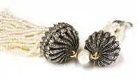Lot 156 - A Belle Époque pearl, diamond and seed pearl tassel