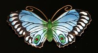 Lot 136 - A sterling silver and polychrome butterfly enamel brooch