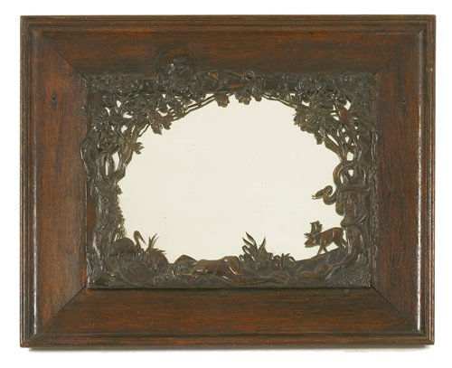 Lot 13 - An oak mirror