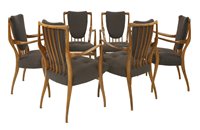 Lot 275 - A set of six rosewood dining chairs