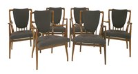 Lot 275 - A set of six rosewood dining chairs