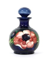 Lot 245 - A mid century Walter Moorcroft anemone pattern scent bottle