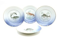 Lot 319 - A set of twelve Bing and Grondahl fish design plates