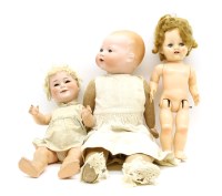 Lot 288 - Two bisque head dolls and composition doll