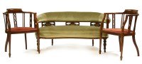 Lot 603 - An Edwardian inlaid mahogany low two-seat settee