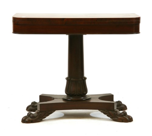 Lot 552 - A Victorian rosewood fold over card table