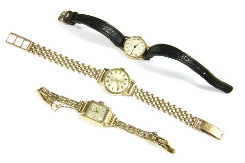 Lot 16 - A ladies 9ct gold Moni mechanical  bracelet watch