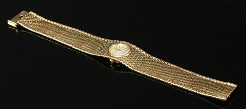Lot 235 - A ladies' 9ct gold Winegartens mechanical bracelet watch