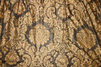 Lot 352 - A quantity of black and gold embroidered curtains
