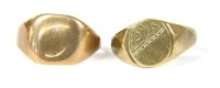 Lot 27 - Two gentlemen's gold signet rings
